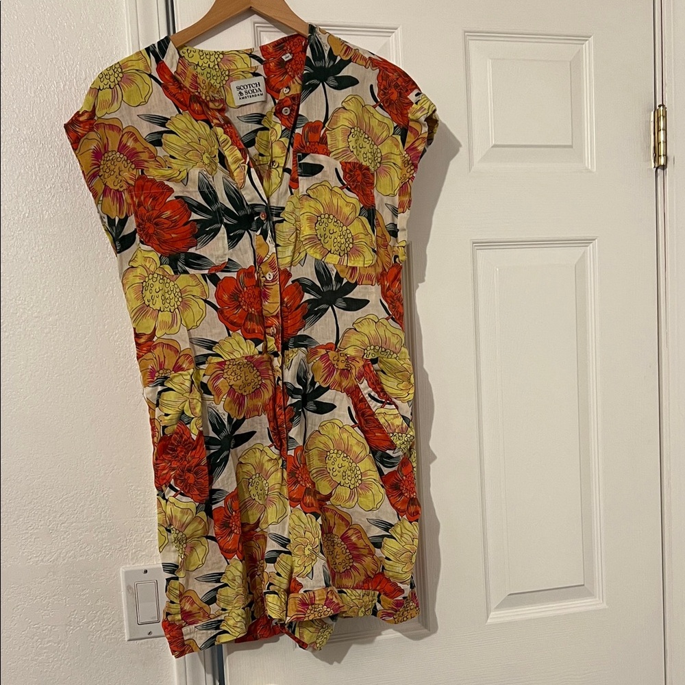 Scotch & Soda Floral Romper - Red and Yellow